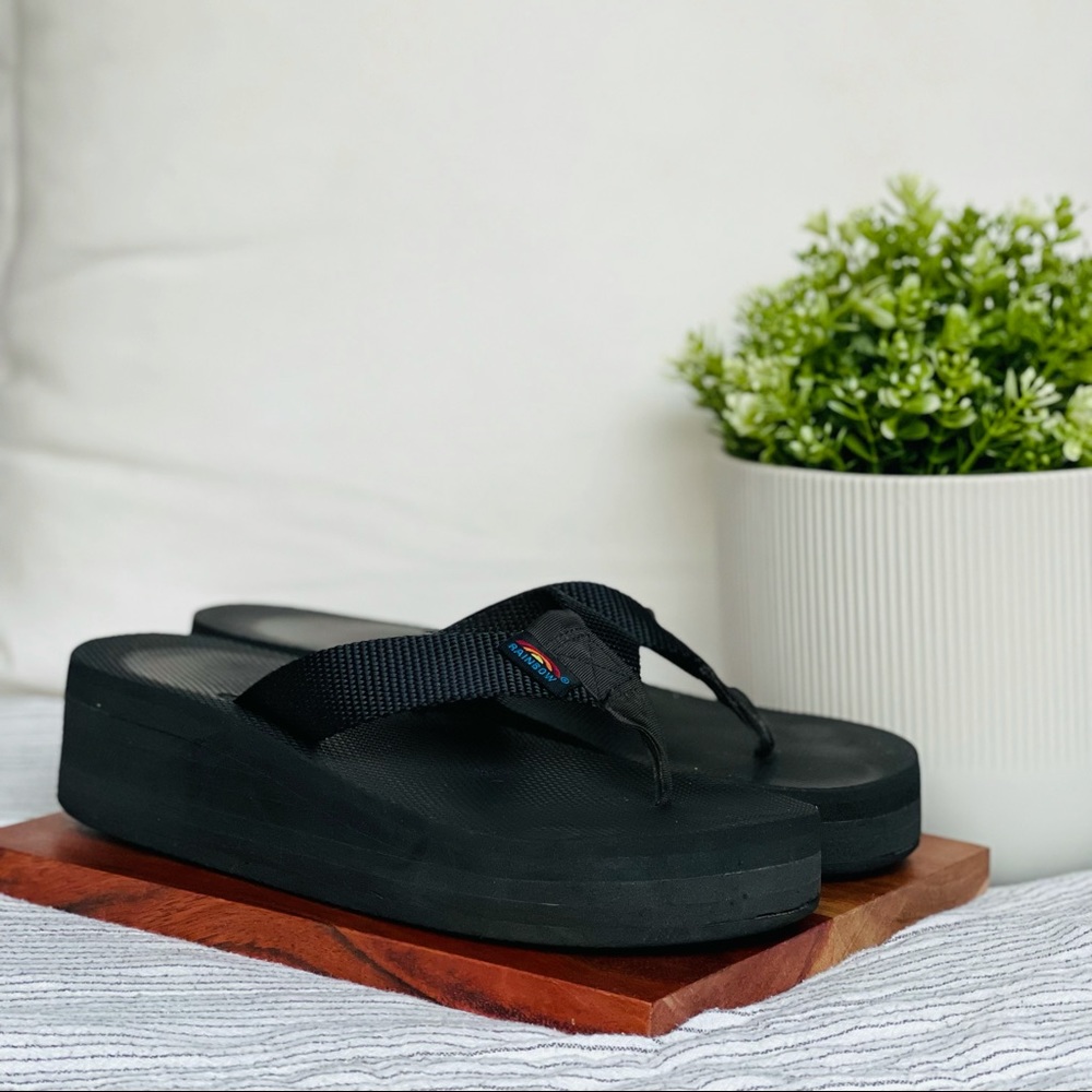 rainbow platform sandals